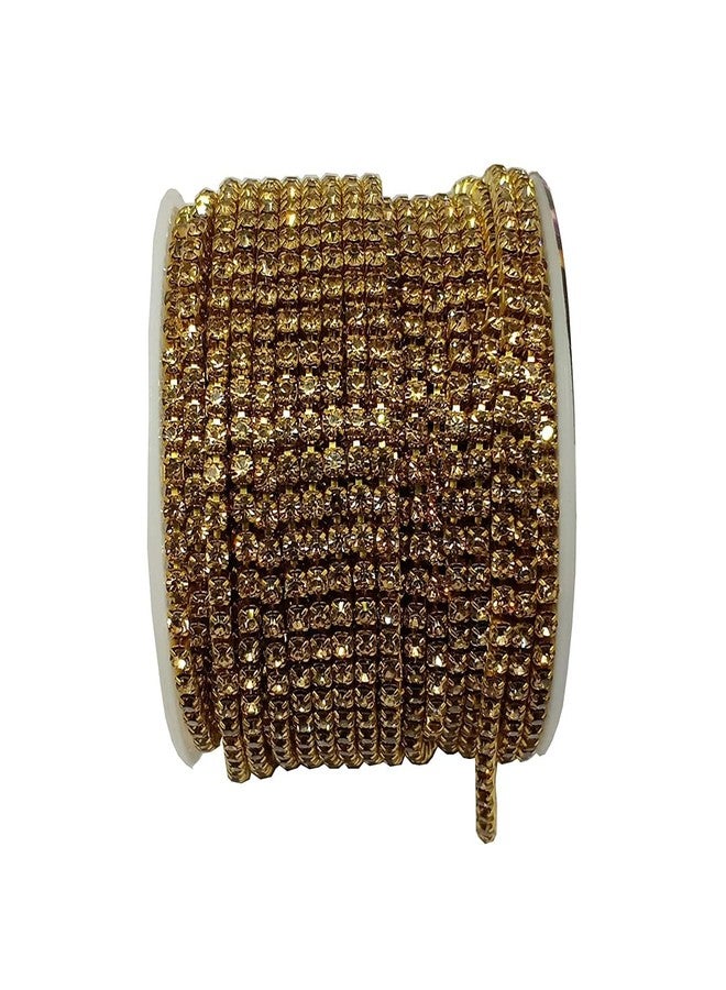 Sana Mega Mart Colour Stone Chain- Embroidery Material for Aari Work, Jewellery Making and Hand Embroidery- Colour and Meter (Gold, 5m)